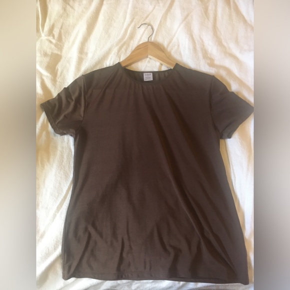 J.Crew Large Chocolate Brown Spandex Tee - Picture 1 of 5